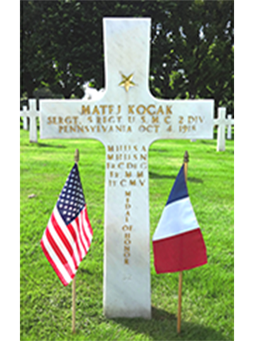 Picture of Cross Headstone for Immigrant Matej Kocak.